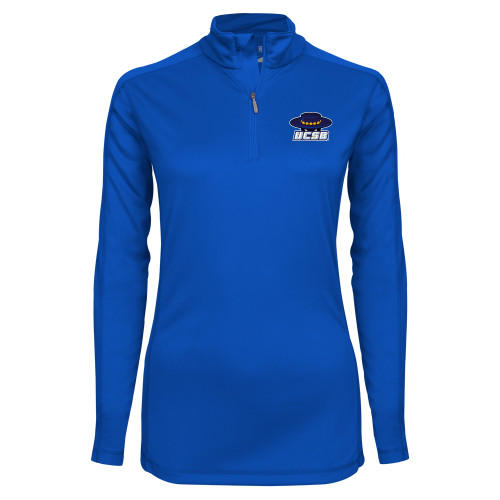  Syntrel Womens Royal Interlock 1/4 Zip - Athletic Mark
