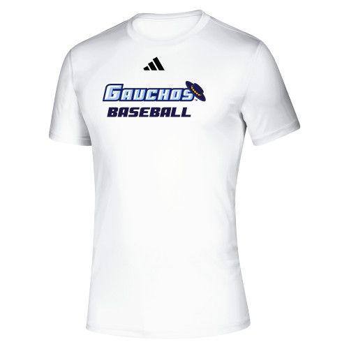  Adidas White Pregame Performance Tee - Baseball - USCB - Adidas