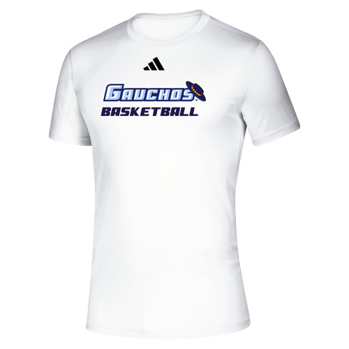  Adidas White Pregame Performance Tee - Basketball - USCB - Adidas