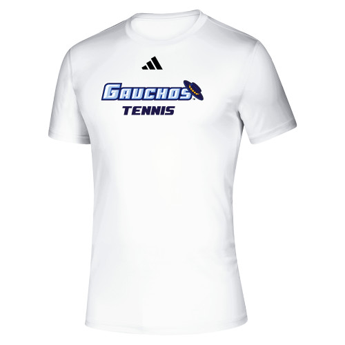  Adidas White Pregame Performance Tee - Tennis - USCB - Adidas