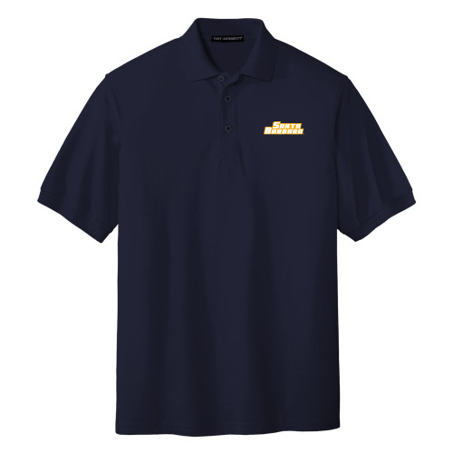  Navy Silk Touch Polo - Santa Barbara Wordmark Embroidery