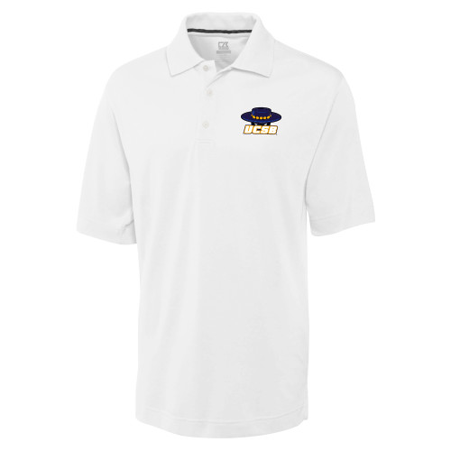  C&B White Advantage TriBlend Pique Polo - Athletic Mark Embroidery