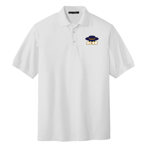  White Silk Touch Polo - Athletic Mark Embroidery