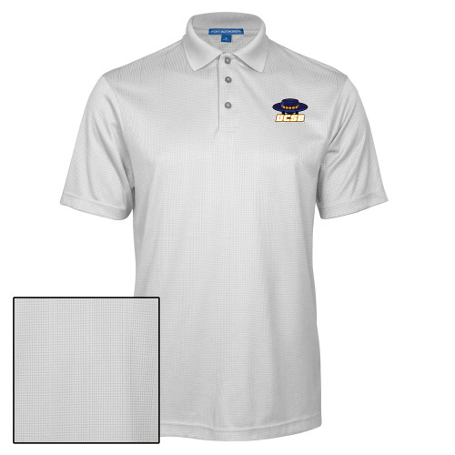  White Performance Fine Jacquard Polo - Athletic Mark Embroidery