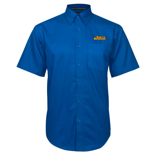  Royal Twill Button Down Short Sleeve - Santa Barbara Wordmark Embroidery