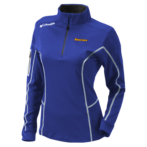  Columbia Womens Omni Wick Royal 1/4 Zip - Gauchos Wordmark Embroidery