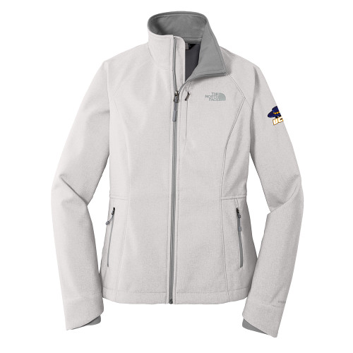  The North Face Womens Light Grey Heather Apex Barrier Softshell Jacket - Athletic Mark Embroidery