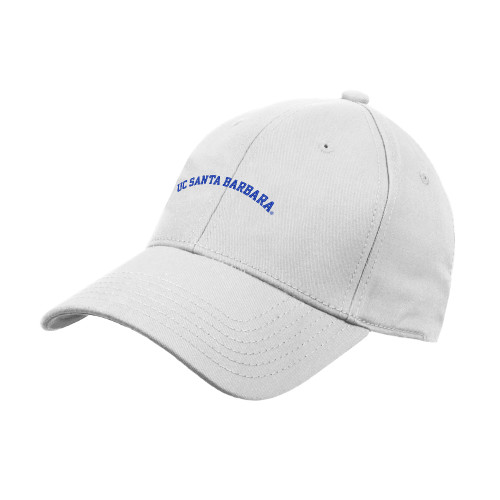  White Structured Adjustable Pro Style Hat - Arched Design
