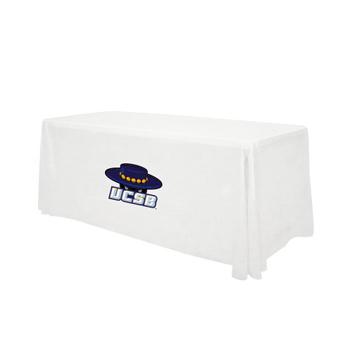  White 6 foot Table Throw - Table Throw Logo