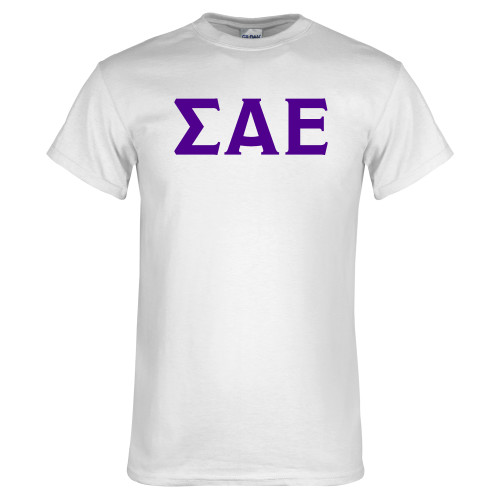 White T Shirt-Greek Letters