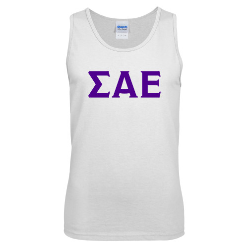 White Tank Top-Greek Letters