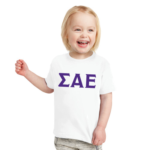 Toddler White T Shirt-Greek Letters