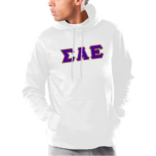 Under Armour White Armour Fleece Hoodie-Greek Style Letters