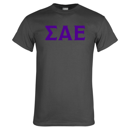 Charcoal T Shirt-Greek Letters