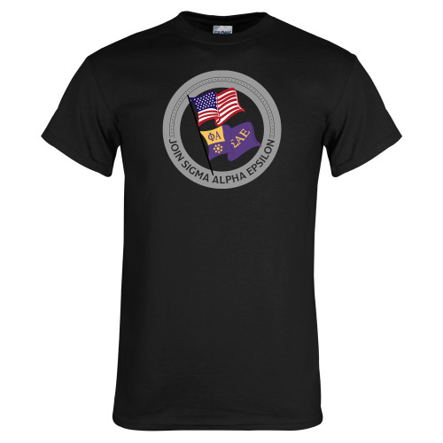 Black T Shirt-SAE Flag