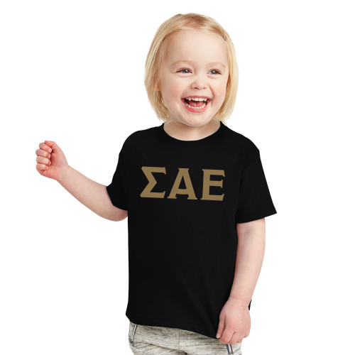Toddler Black T Shirt-Greek Letters