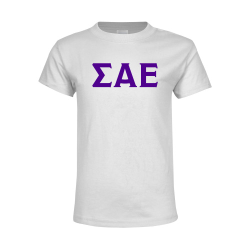 Youth White T Shirt-Greek Letters