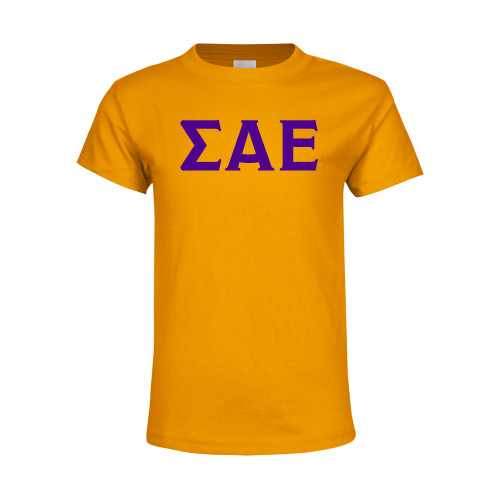 Youth Gold T-Shirt-Greek Letters