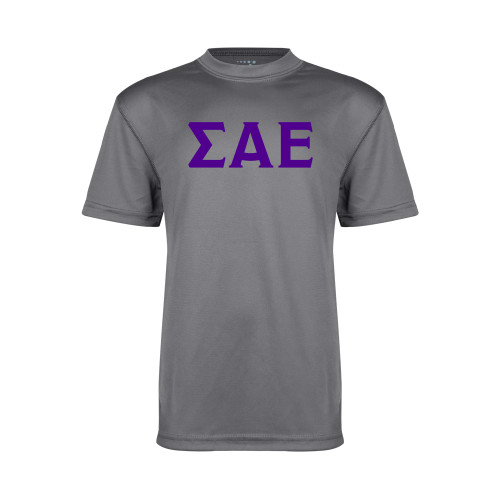 Youth Performance Grey Concrete Tee-Greek Letters