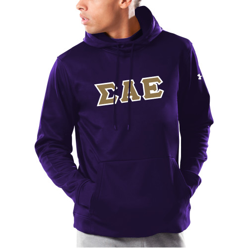 Under Armour Purple Armour Fleece Hoodie-Greek Style Letters