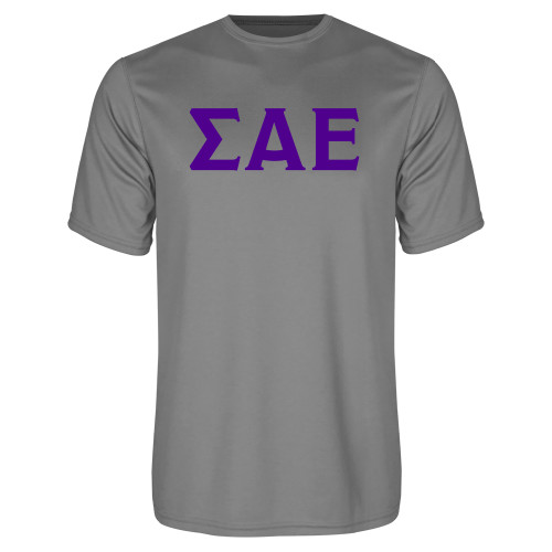 Grey Concrete Performance Tee-Greek Letters