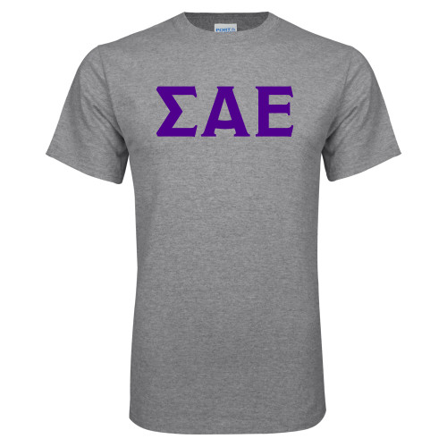 Grey T Shirt-Greek Letters