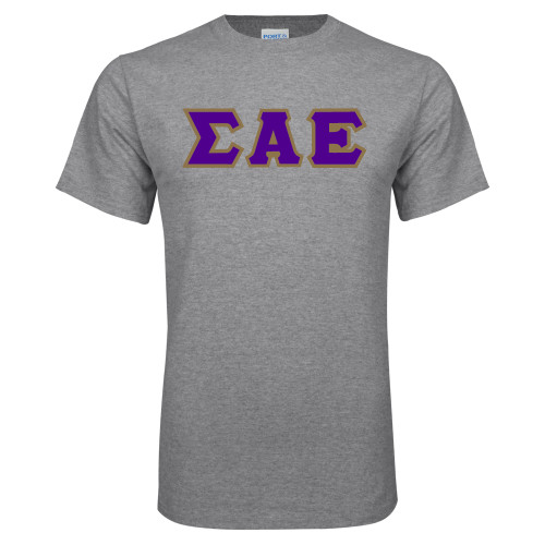 Grey T Shirt-Greek Style Letters