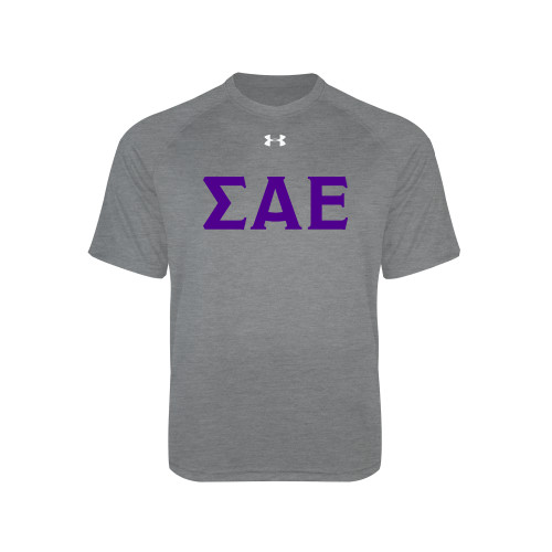 Under Armour Youth Grey Tech Tee-Greek Letters