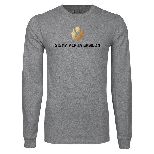Grey Long Sleeve T Shirt-Primary Mark