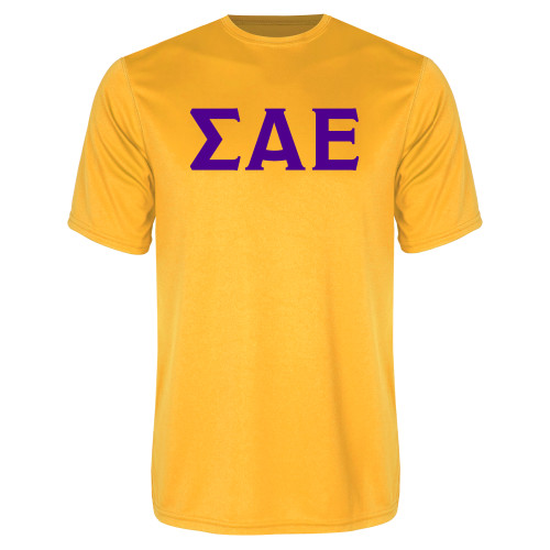 Gold Performance Tee-Greek Letters