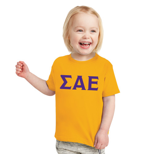 Toddler Gold T Shirt-Greek Letters