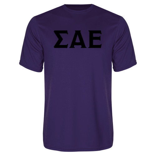 Purple Performance Tee-Greek Letters