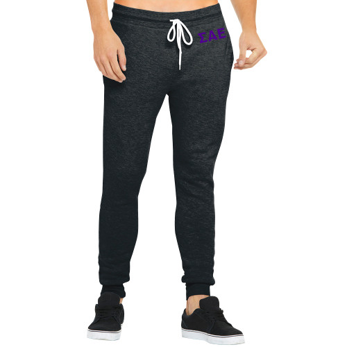 Bella Canvas Charcoal Heather Joggers-Greek Letters
