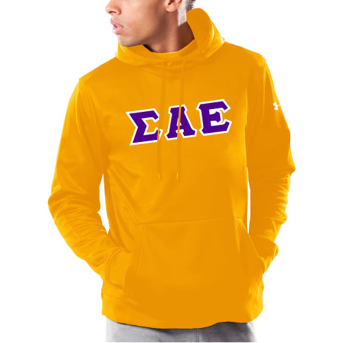 Under Armour Gold Armour Fleece Hoodie-Greek Style Letters