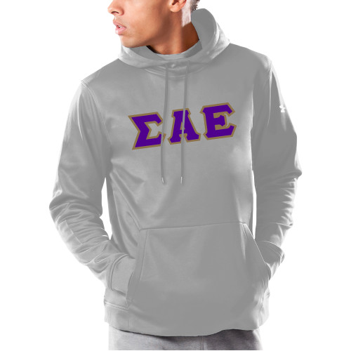 Under Armour Grey Armour Fleece Hoodie-Greek Style Letters