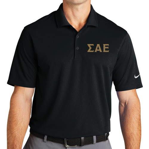 Nike Black Dri Fit Micro Pique 2.0 Polo-Greek Letters