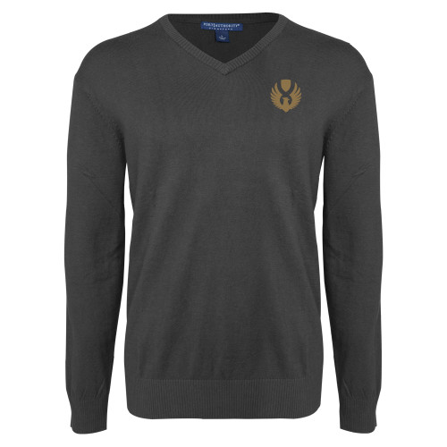 Charcoal Heather VNeck Sweater-Phoenix