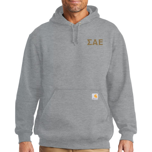Carhartt Heather Grey Midweight Hoodie-Greek Letters