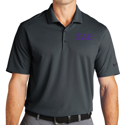 Nike Charcoal Dri Fit Micro Pique 2.0 Polo-Greek Letters