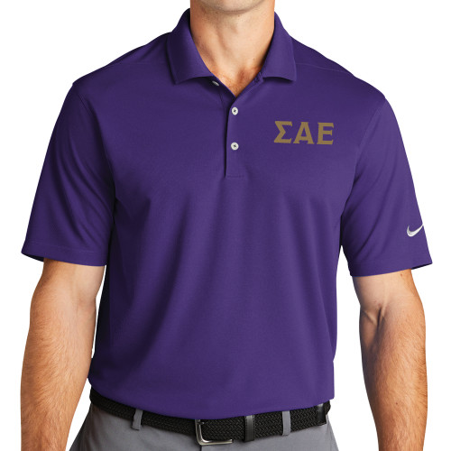 Nike Purple Dri Fit Micro Pique 2.0 Polo-Greek Letters