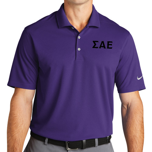 Nike Purple Dri Fit Micro Pique 2.0 Polo-Greek Letters