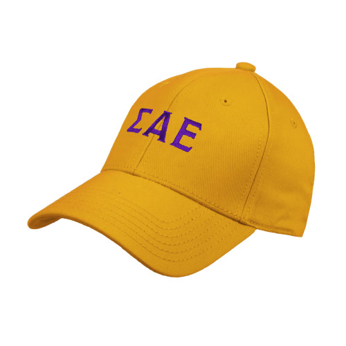 Gold Structured Adjustable Pro Style Hat-Greek Letters