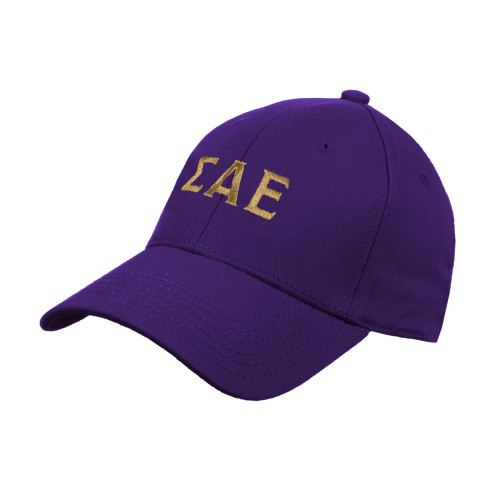 Purple Structured Adjustable Pro Style Hat-Greek Letters