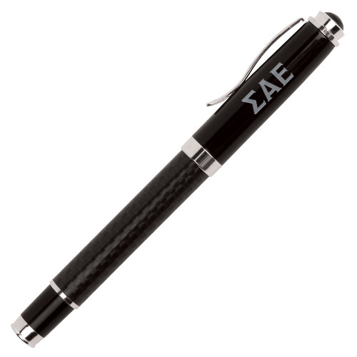 Luna Black Rollerball Pen-Greek Letters Engraved