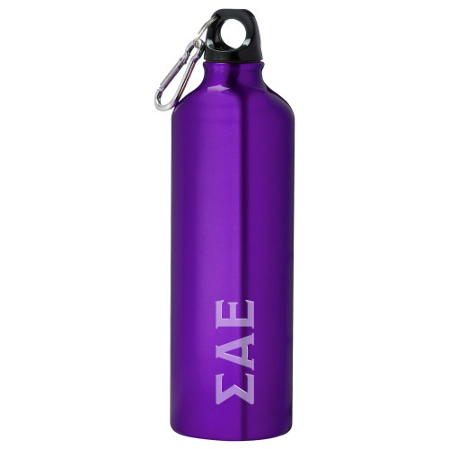 Venture Aluminum Purple Bike Bottle 26oz-Greek Letters Engraved