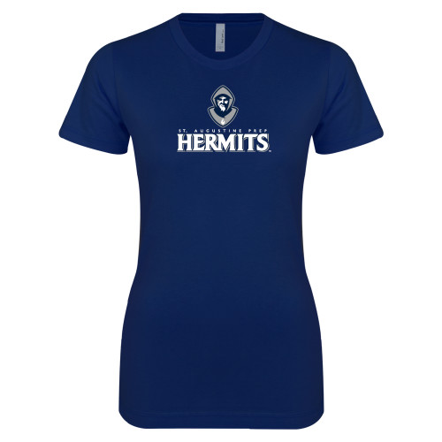  Next Level Womens Navy Boyfriend Tee - Primary Mark