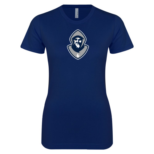  Next Level Womens Navy Boyfriend Tee - Hermit Mascot