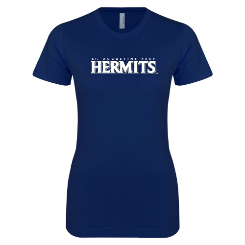 Next Level Womens Navy Boyfriend Tee - St. Augustine Prep Hermits