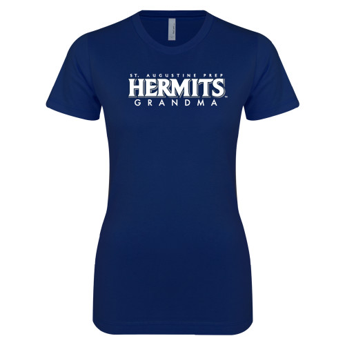  Next Level Womens Navy Boyfriend Tee - Hermits Grandma