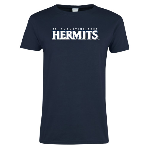  Womens Short Sleeve Navy Tee - St. Augustine Prep Hermits